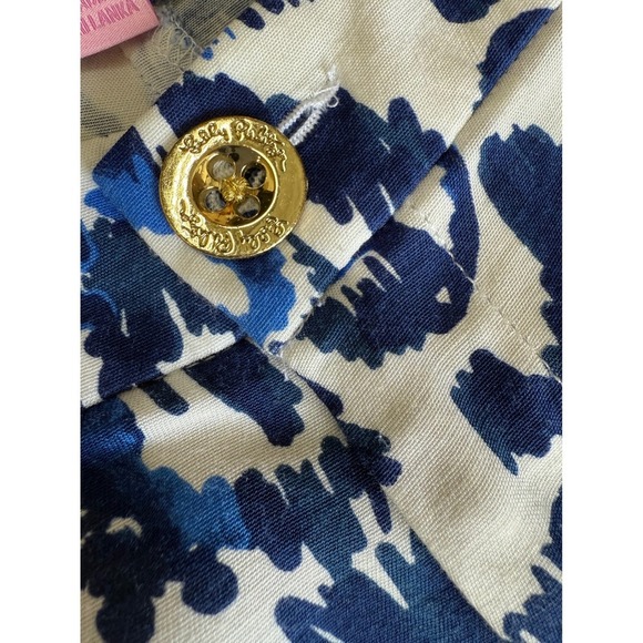 Lilly Pulitzer Lela Flamingo Cropped Resort Pants Blue Size 12 - Picture 7 of 9